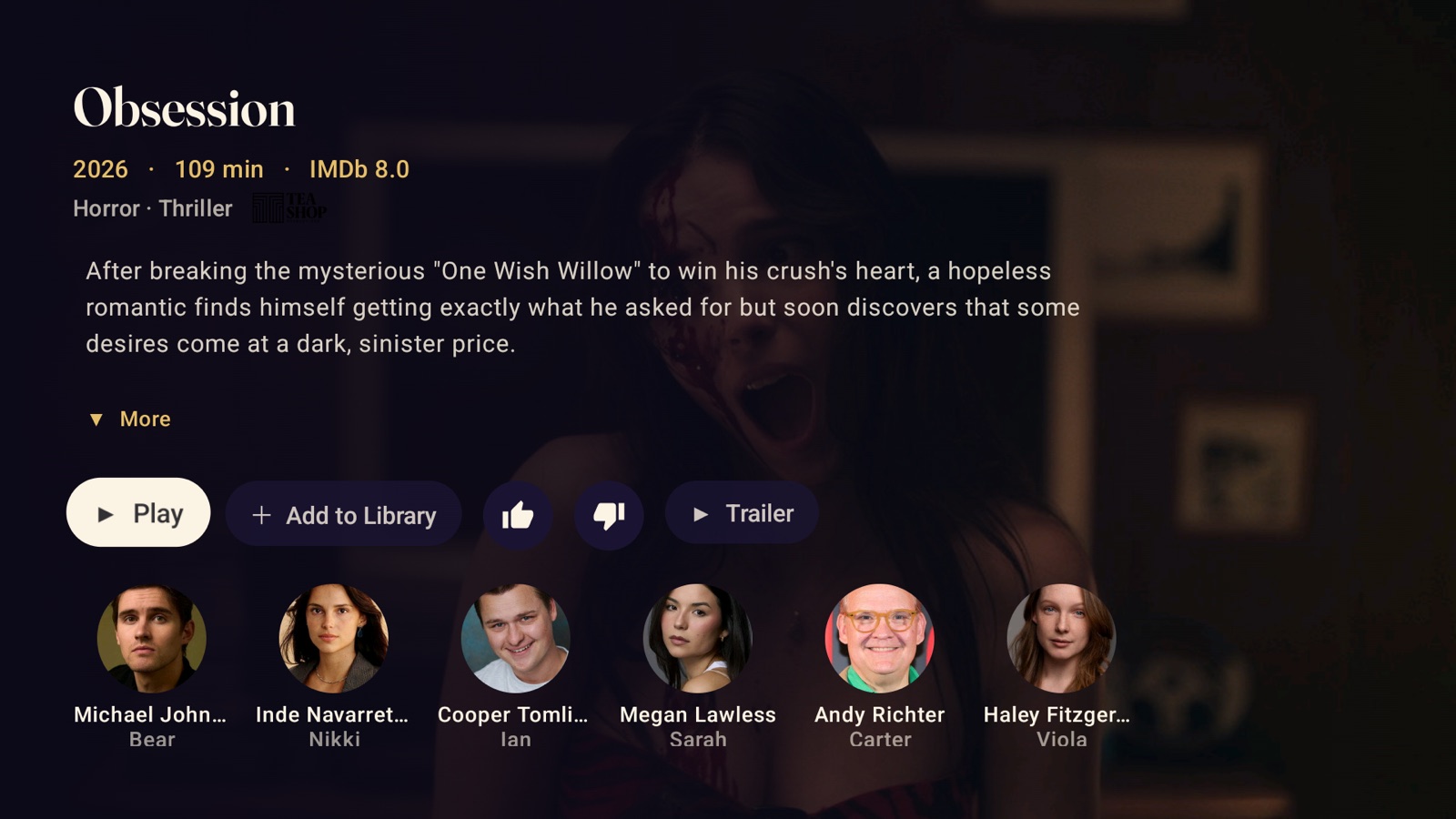 Sipario — Android TV · Detail