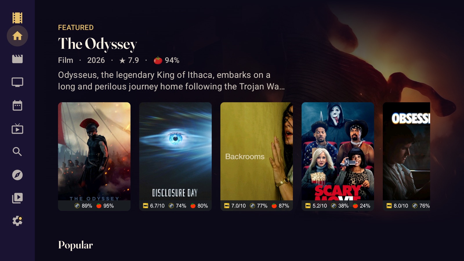 Sipario — Android TV · Home