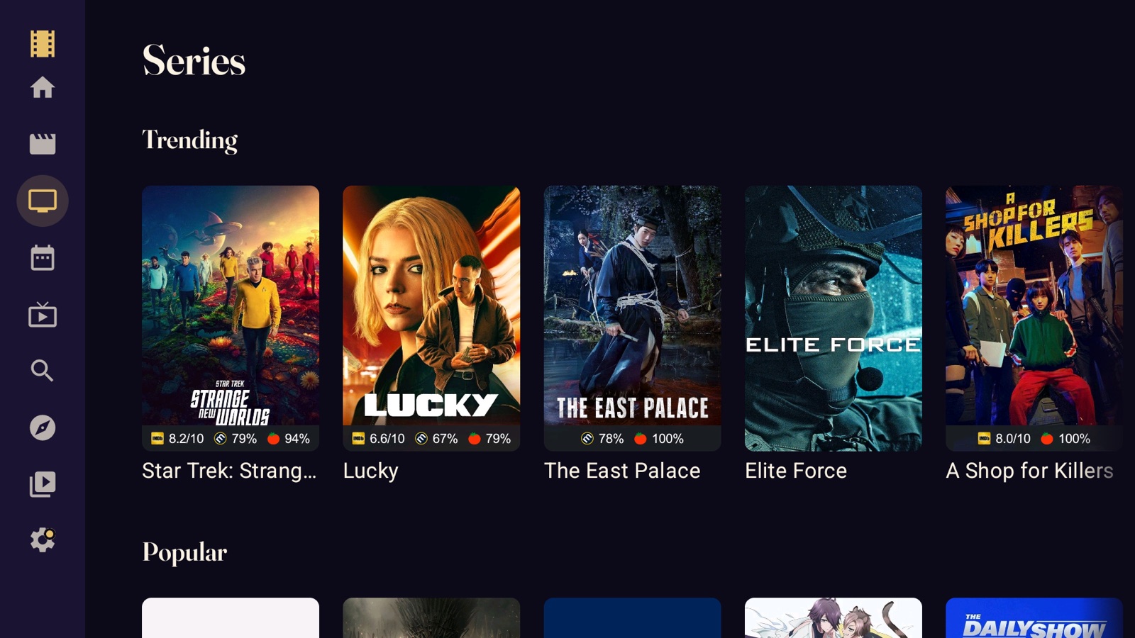 Sipario — Android TV · Series